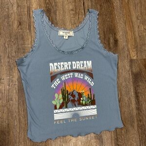 Women’s No Comment Blue Graphic Tank Top